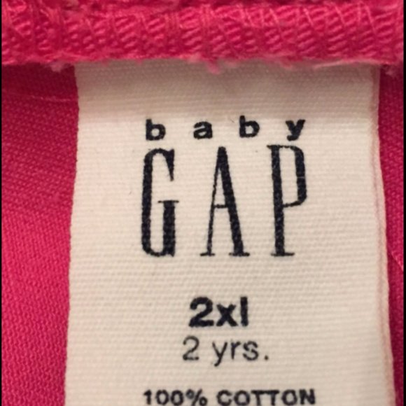 Baby Gap Bright Pink Dress Stripe Trim 100% Cotton - Picture 4 of 4